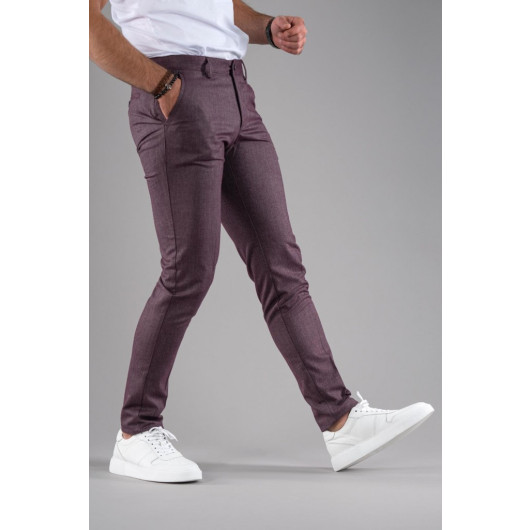 Slim Fit Slim Fit Men's Fabric Trousers