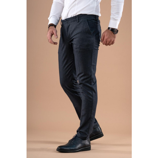 Slim Fit Slim Fit Men's Fabric Trousers