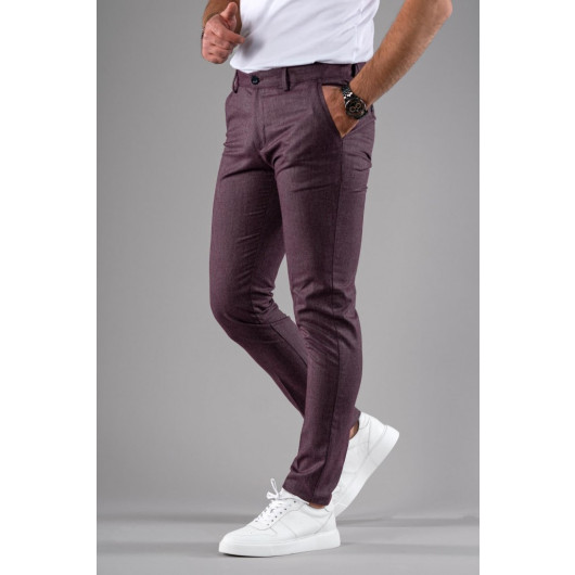 Slim Fit Slim Fit Men's Fabric Trousers