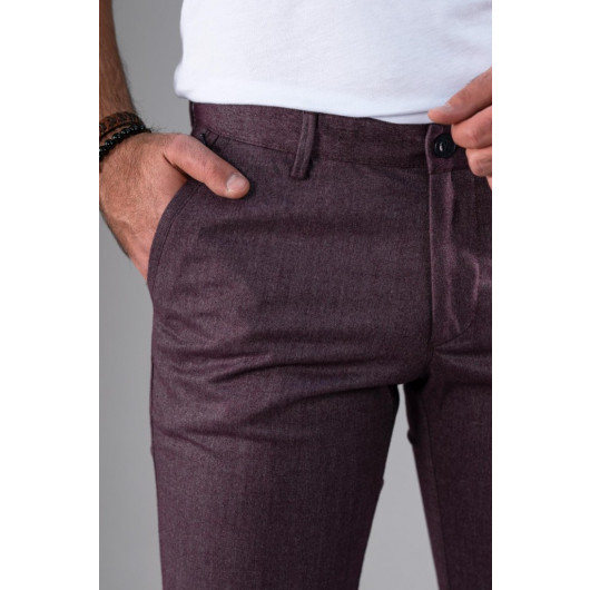 Slim Fit Slim Fit Men's Fabric Trousers