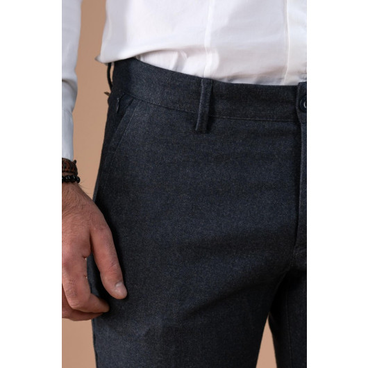 Slim Fit Slim Fit Men's Fabric Trousers