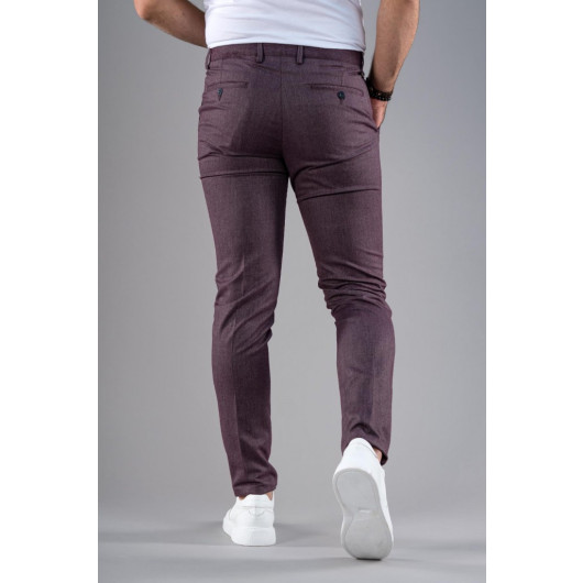 Slim Fit Slim Fit Men's Fabric Trousers