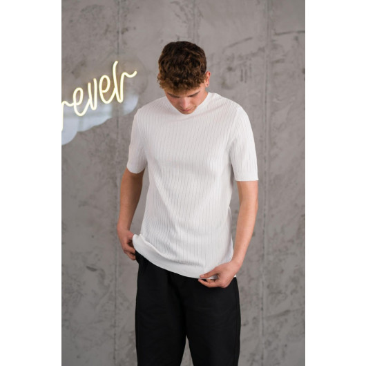 Slimfite Lycra Zero Collar Men's Knitwear T-Shirt
