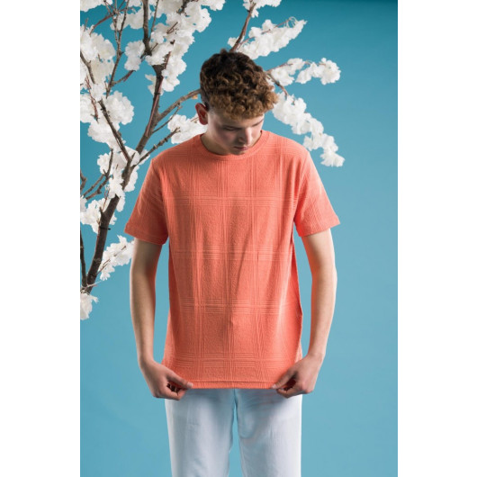 Slimfite Cotton Bike Collar Lycra Short Sleeve Men's Knitwear Summer T-Shirt