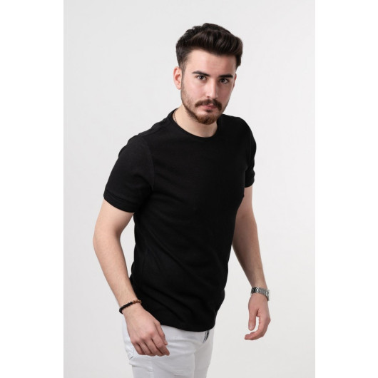 Slimfit Zero Collar Men's T-Shirt