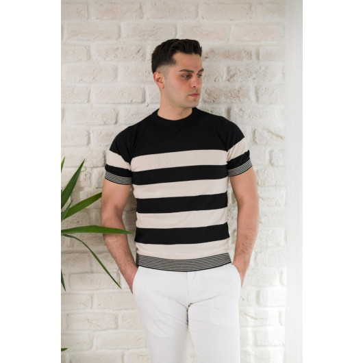 Men's Slimfi̇t Knitwear Cotton Summer T-Shirt