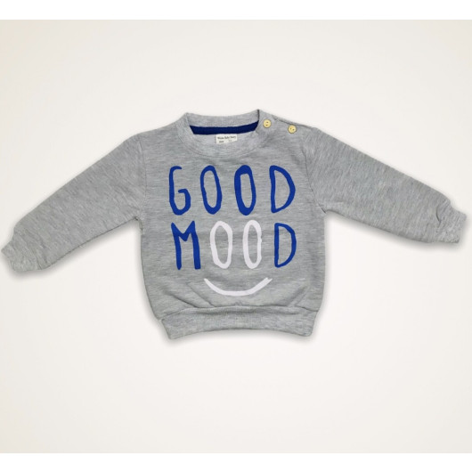 سويت شيرت للاولاد حديثي الولادة بكتابة "Good Mood"