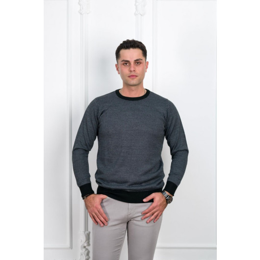 Woolen World Eyelet Zero Collar Regular Fit Men's Sweater