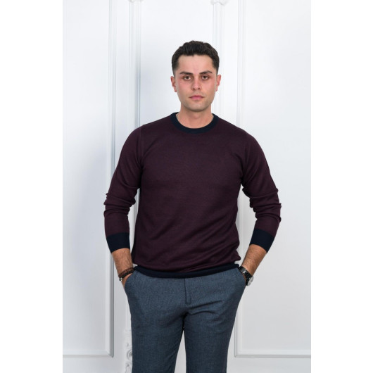 Woolen World Eyelet Zero Collar Regular Fit Men's Sweater