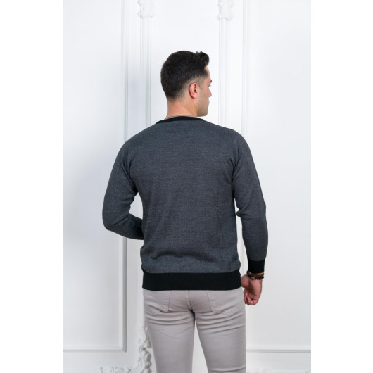 Woolen World Eyelet Zero Collar Regular Fit Men's Sweater