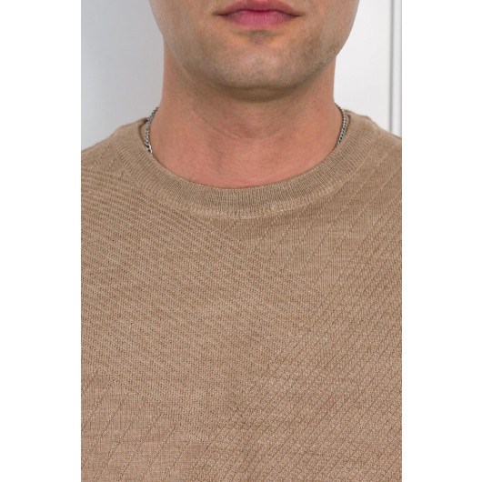 Woolen World Zero Collar Regular Fit Patterned Men's Sweater