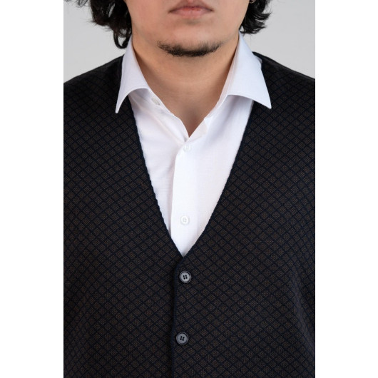 Woolen World Men's Knitwear Vest With Slimfite Patterned