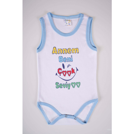 Bodysuit For Newborn Babies Made Of Cotton With A Writing Print