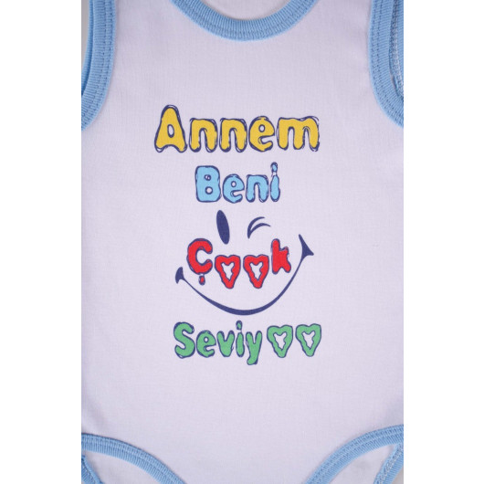 Bodysuit For Newborn Babies Made Of Cotton With A Writing Print