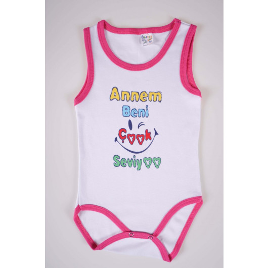 Bodysuit For Newborn Babies Made Of Cotton With A Writing Print