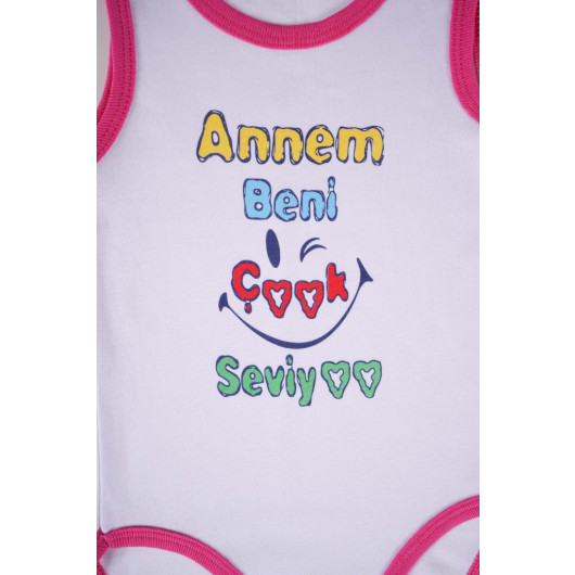 Bodysuit For Newborn Babies Made Of Cotton With A Writing Print