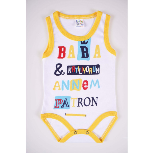 Bodysuit For Newborn Babies Made Of Cotton With A Writing Print