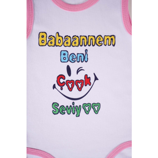 Bodysuit For Newborn Babies Made Of Cotton With A Writing Print