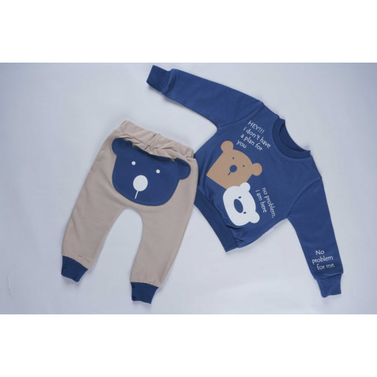 Two-Piece Cotton Pajama Set For Newborn Boys