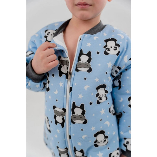 Panda Model Outer Cotton Inner Fiber Baby Kids Sleeping Jumpsuit