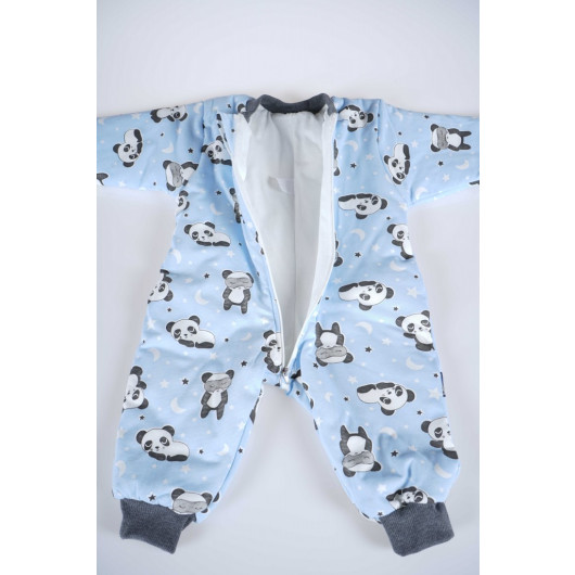Panda Model Outer Cotton Inner Fiber Baby Kids Sleeping Jumpsuit