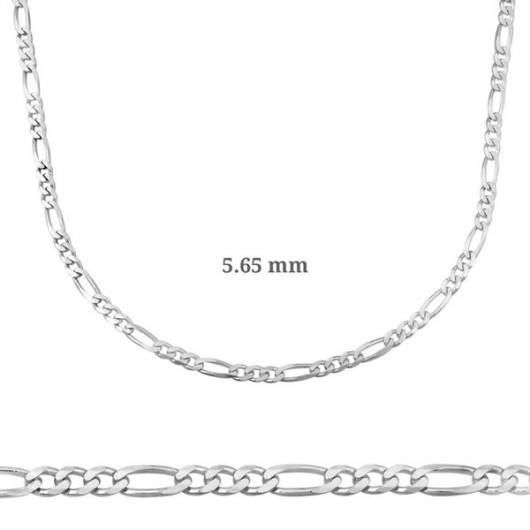 Gms 5.65 Mm Figaro Silver Chain - 160 Micron