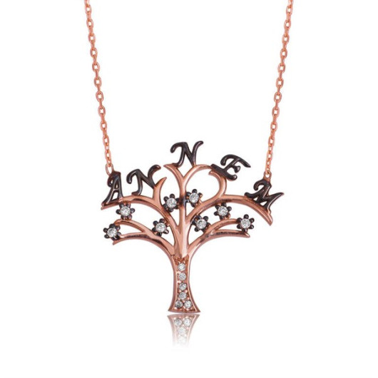 Gms My Mother Written Tree Of Life Women's Silver Necklace