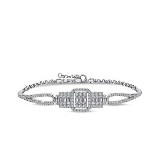 Baguette Women's Silver Bracelet