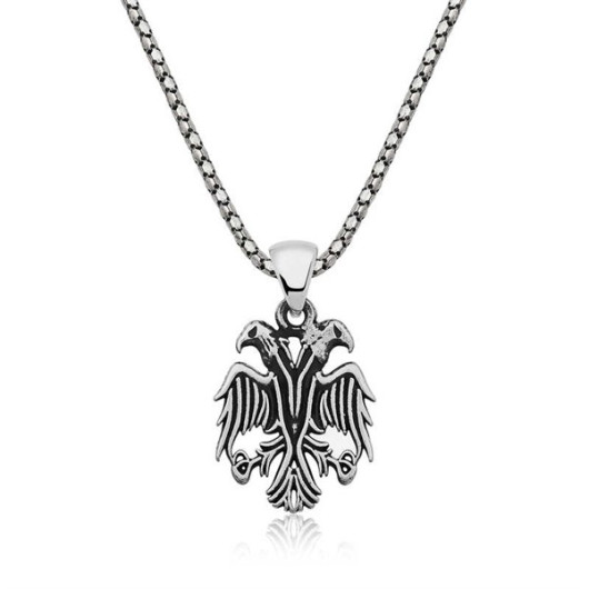 Gms Double Headed Eagle Men's Sterling Silver Necklace