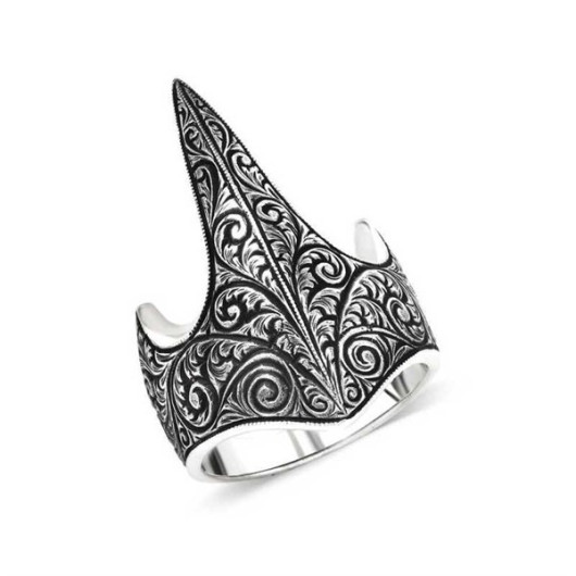 Gms Handcrafted Archer Zihgir Men's Silver Ring