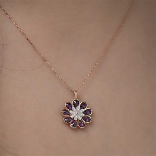 Gms Redbud Flower Women's Silver Necklace