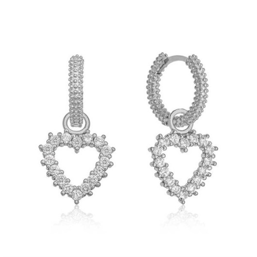 Gms Ring Heart Women's Silver Earrings