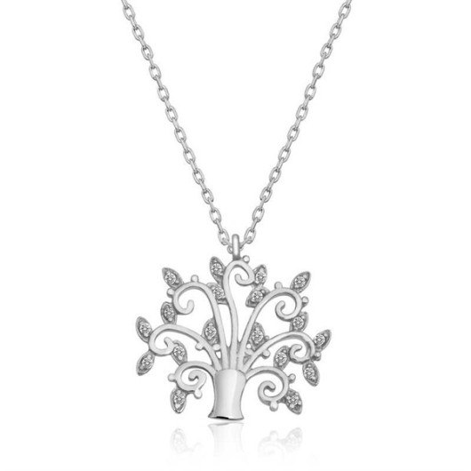 Gms Life Tree Ladies Silver Necklace