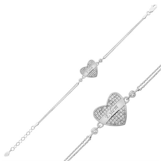 Gms Name Heart Women's Silver Bracelet