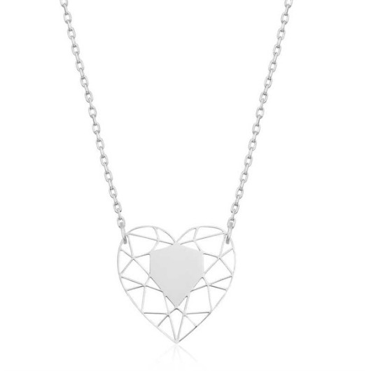 Gms Heart Circle Women's Silver Necklace