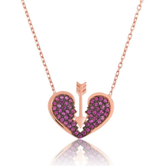 Gms Heart Arrow Women's Silver Necklace
