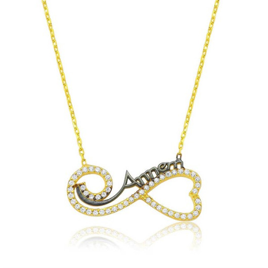 Gms Heart Infinity Mom Silver Necklace