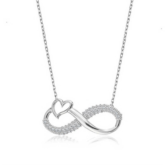 Gms Heart Infinity Women's Sterling Silver Necklace