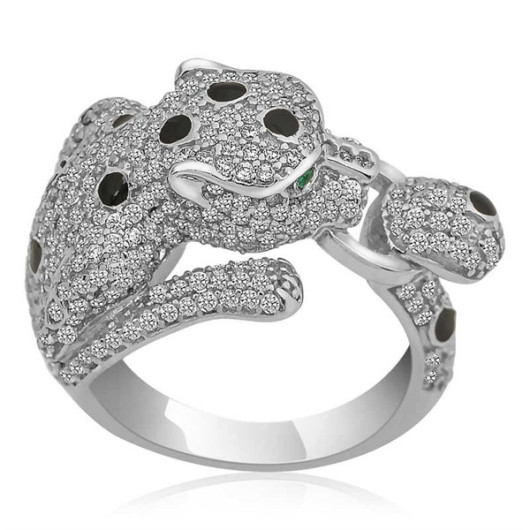 Gms Tiger Figured Women's Silver Ring