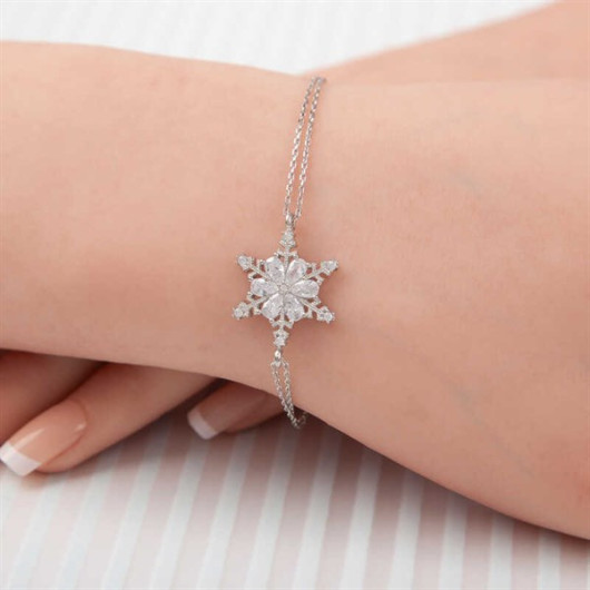 ​Gms Snow Flower Women's Silver Bracelet