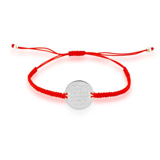 Gms Red Macrame Ayetel Kursi Women's Silver Bracelet