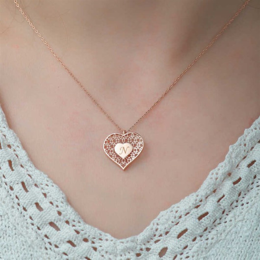 Gms Personalized Heart Inside Your Heart Women's Silver Necklace