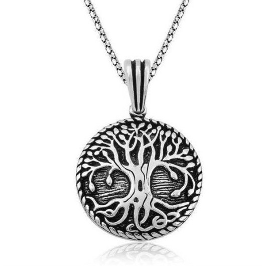 Gms Rooted Tree Of Life Men's Silver Necklace