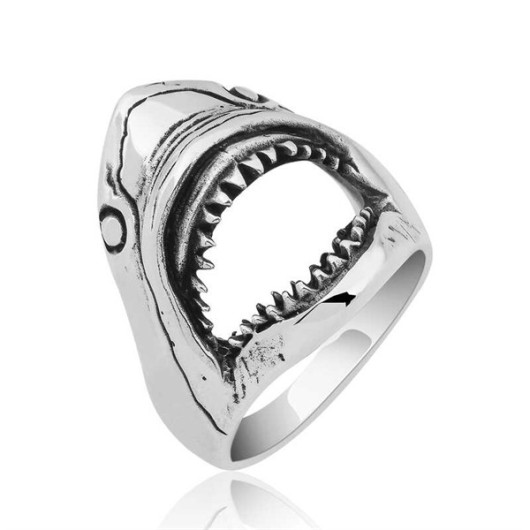 Gms Shark Men's Silver Ring