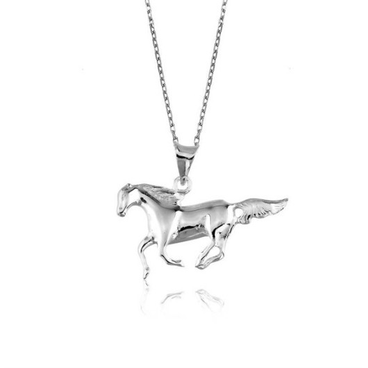 Running Horse Men's Silver Necklace