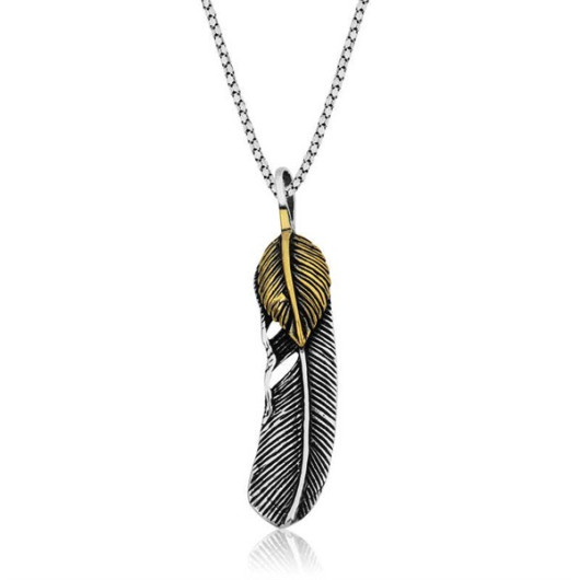 Gms Feather Silver Necklace