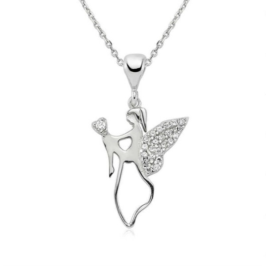 Gms Angel My Mother Women's Silver Necklace