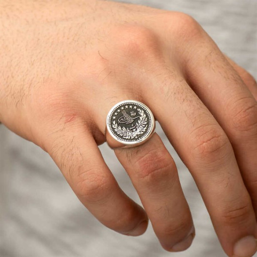 Gms Ottoman Tughra Men's Silver Ring