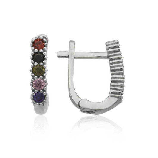 Gms Colorful Women's Silver Earrings