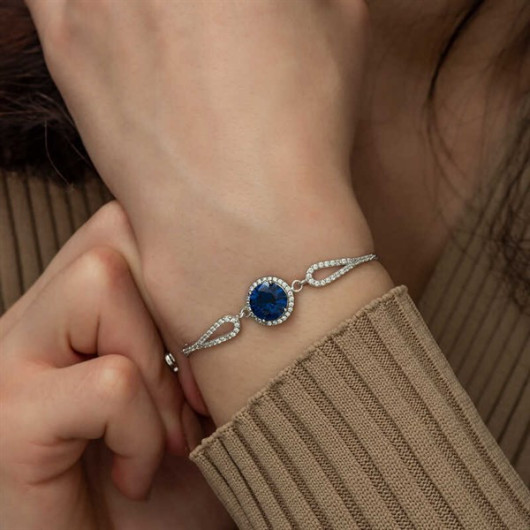 Gms Sapphire Silver Bracelet